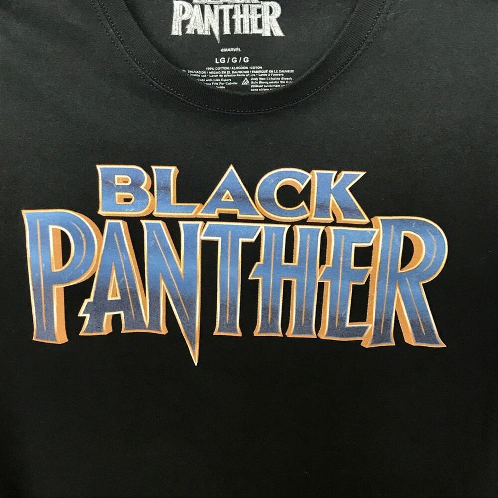 Marvel Black Panther Black Graphic Tee Shirt Large